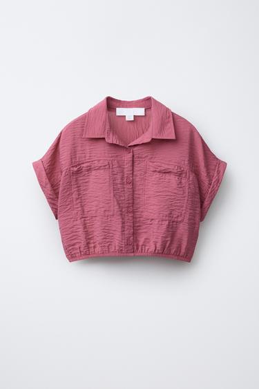 Рубашка струящегося кроя с резинками