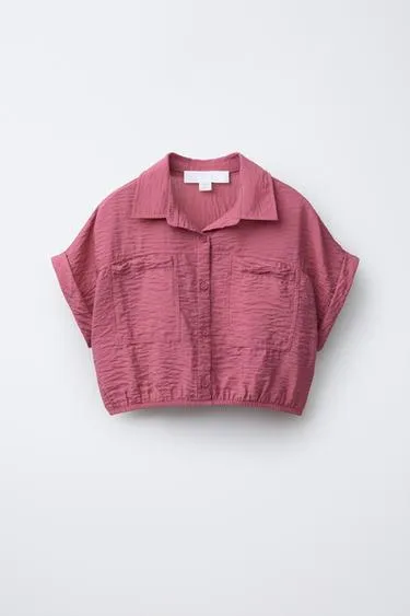 Рубашка струящегося кроя с резинками- Заказать в России