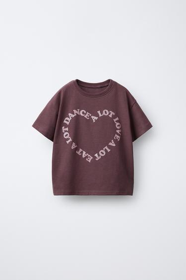 Футболка с текстовым принтом и блёстками- Заказать в России