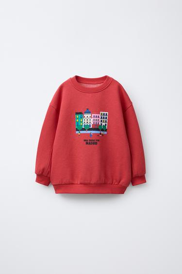 Zara Толстовка с принтом «город мадрид»