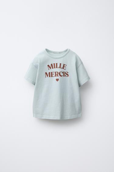 Zara Футболка с эффектом потертости и надписью