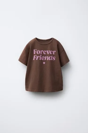 Футболка с эффектом потертости и надписью