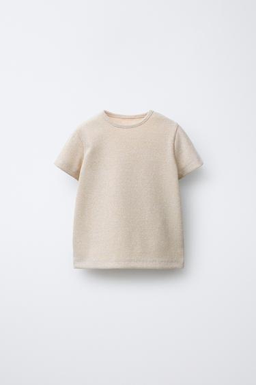 Zara Футболка в рубчик с блёстками