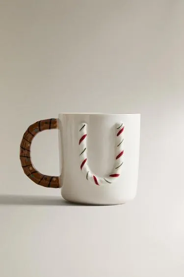 Детский кружка из керамики с буквой U на рождество