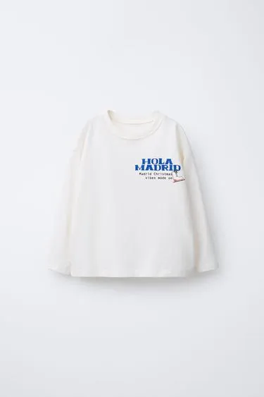 Лонгслив с надписью «мадрид»