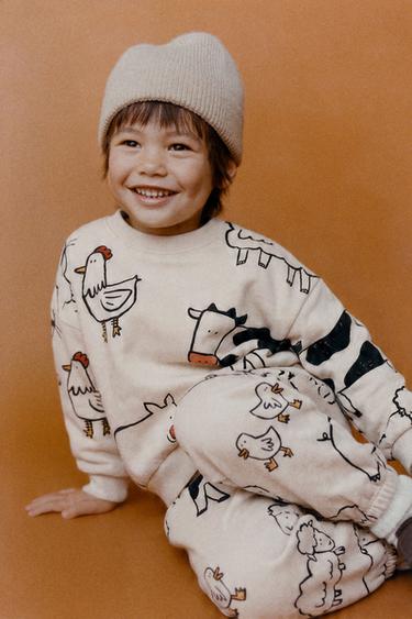 Zara Комплект для бега с принтом  ферма 