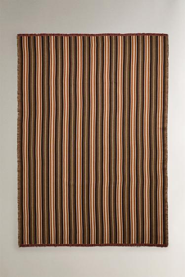 Zara Плед из хлопка в полоску купить с доставкой.