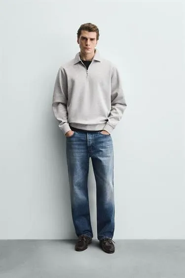 Толстовка поло из интерлока на молнии