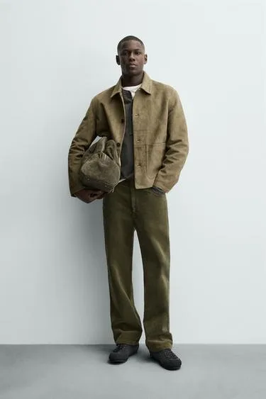 Куртка из искусственной замши с карманами- Заказать в России