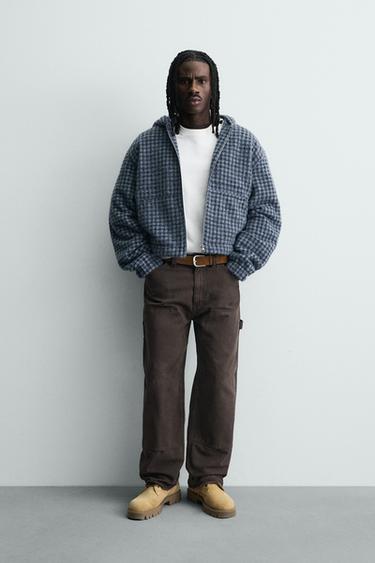 Zara Куртка-рубашка в клетку с вышивкой и капюшоном купить с доставкой.