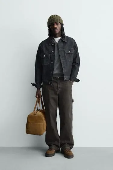 Брюки RELAXED FIT с флокированными полосками- Заказать в России