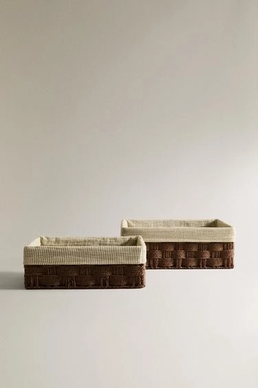 RECTANGULAR FABRIC-LINED HAMPER