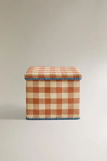 Детская складная корзина в клетку