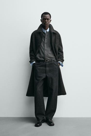 Zara Пальто из текстурной шерсти купить с доставкой.