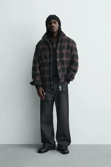 Стеганая куртка-рубашка в клетку- Заказать в России