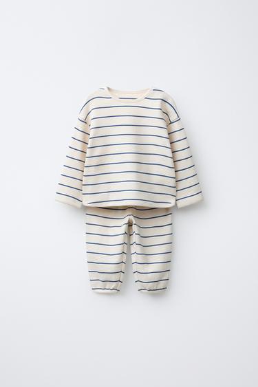 Zara Набор из вафельного трикотажа: футболка и джоггеры