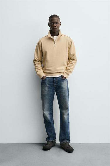 Zara Базовая толстовка с воротником на молнии