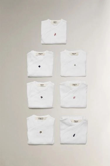 CONJUNTO BODIES ALGODAO BORDADOS  PACK 7 - Заказать в России