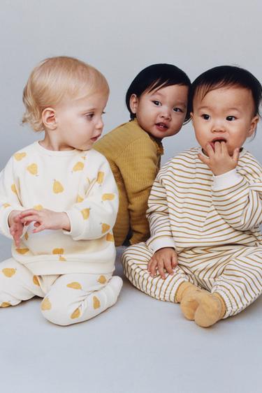 Zara Комплект из толстовки и брюк-джоггеров в полоску