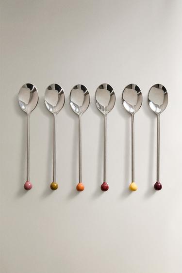 Zara Набор цветных стальных чайных ложек (набор из 6 штук)