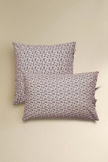 FRONHA DE ALMOFADA INFANTIL DE ALGODAO COM ESTAMPADO DE FLORES