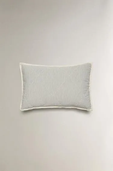 Детский стёганный хлопковый чехол на подушку в полоску- Заказать в России