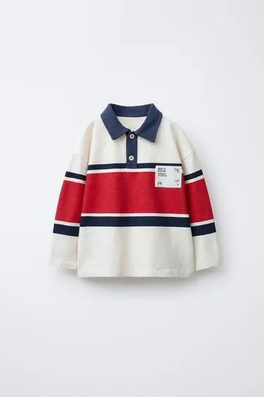 Поло в полоску с этикеткой- Заказать в России