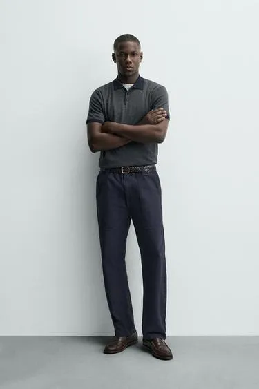 Трикотажное поло в полоску классического кроя