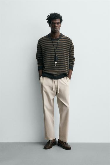 Zara Брюки свободного кроя из хлопка и льна