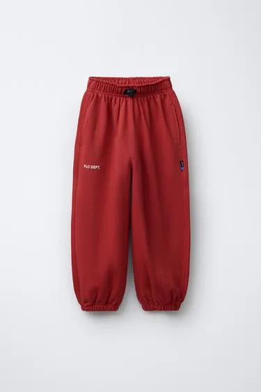 Флисовые брюки BALLOON с текстом