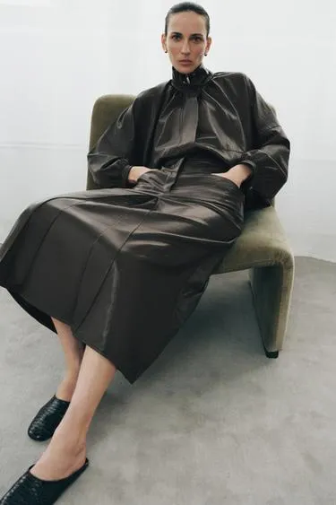 Юбка из искусственной кожи со складками — ZW COLLECTION- Заказать в России