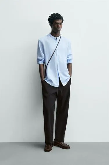 Рубашка из льна и хлопка- Заказать в России