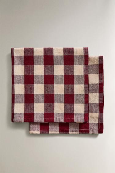 Zara Набор больших клетчатых салфеток (набор из 2 шт.)