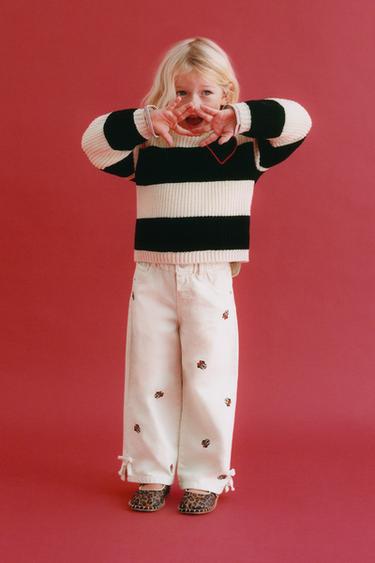 Zara Джемпер в полоску с сердцем