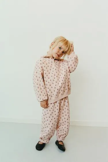 Брюки BALLOON из футера с цветочным принтом- Заказать в России