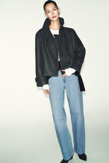 Zara Короткое пальто с высоким воротником