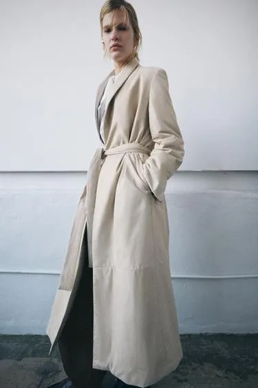 Стеганое кожаное пальто ZW COLLECTION LIMITED EDITION