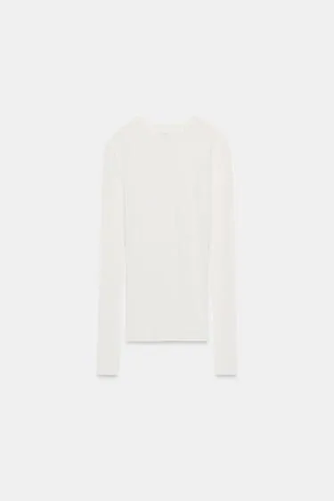 Хлопковая футболка с длинными рукавами- Заказать в России