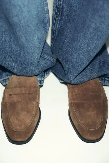 Замшевые лоферы на плоской подошве- Заказать в России