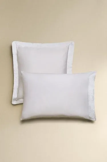 Наволочка из плотного хлопкового сатина с рюшей (400 нитей)- Заказать в России