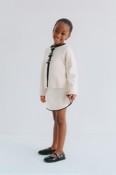 Zara Трикотажная юбка с контрастными бантами