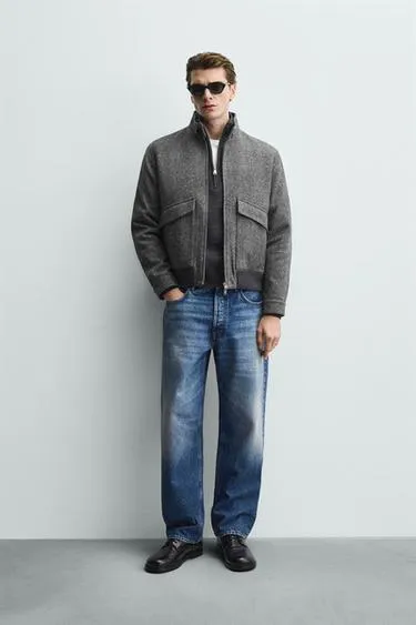 Куртка из рельефной контрастной ткани