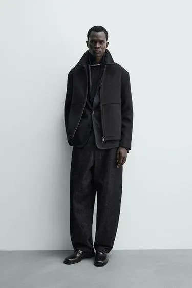 Куртка-бомбер из ткани «ёлочка» на молнии- Заказать в России