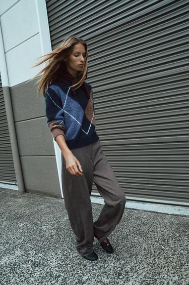 Zara Брюки прямого кроя с высокой посадкой