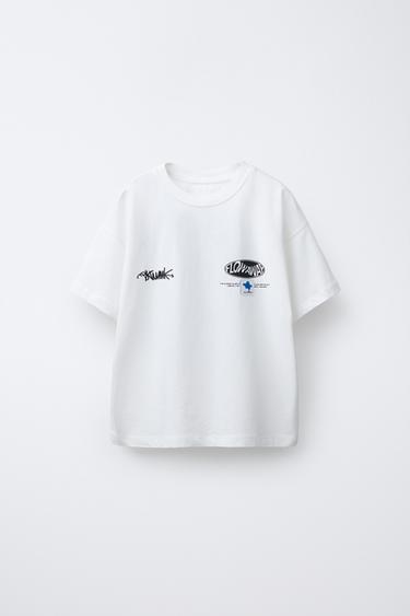 Zara Футболка с принтом-каплей купить с доставкой.