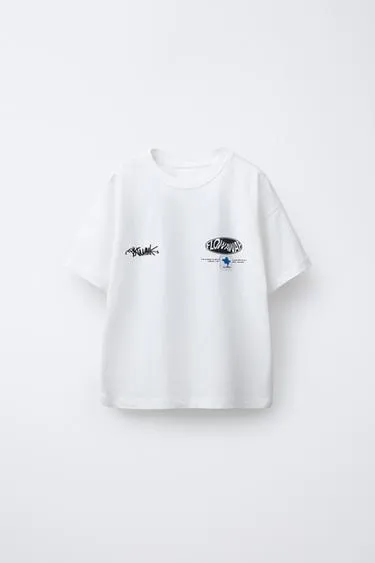 Футболка с принтом-каплей- Заказать в России