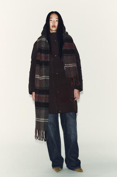 Zara Ветрозащитный анорак средней длины из прорезиненной ткани