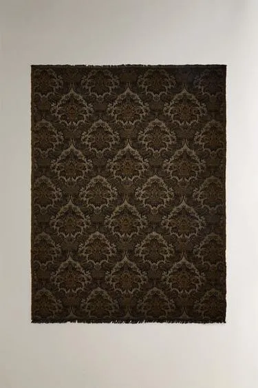 Плед с цветочным жаккардом