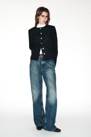 Zara Блейзер облегающего кроя с круглым вырезом