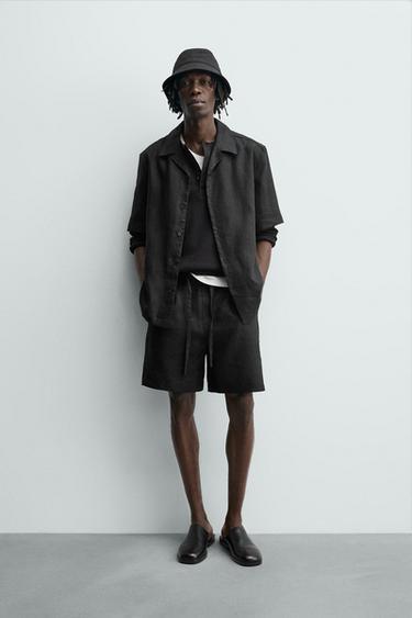 Zara Шорты RELAXED FIT из 100% льна купить с доставкой.